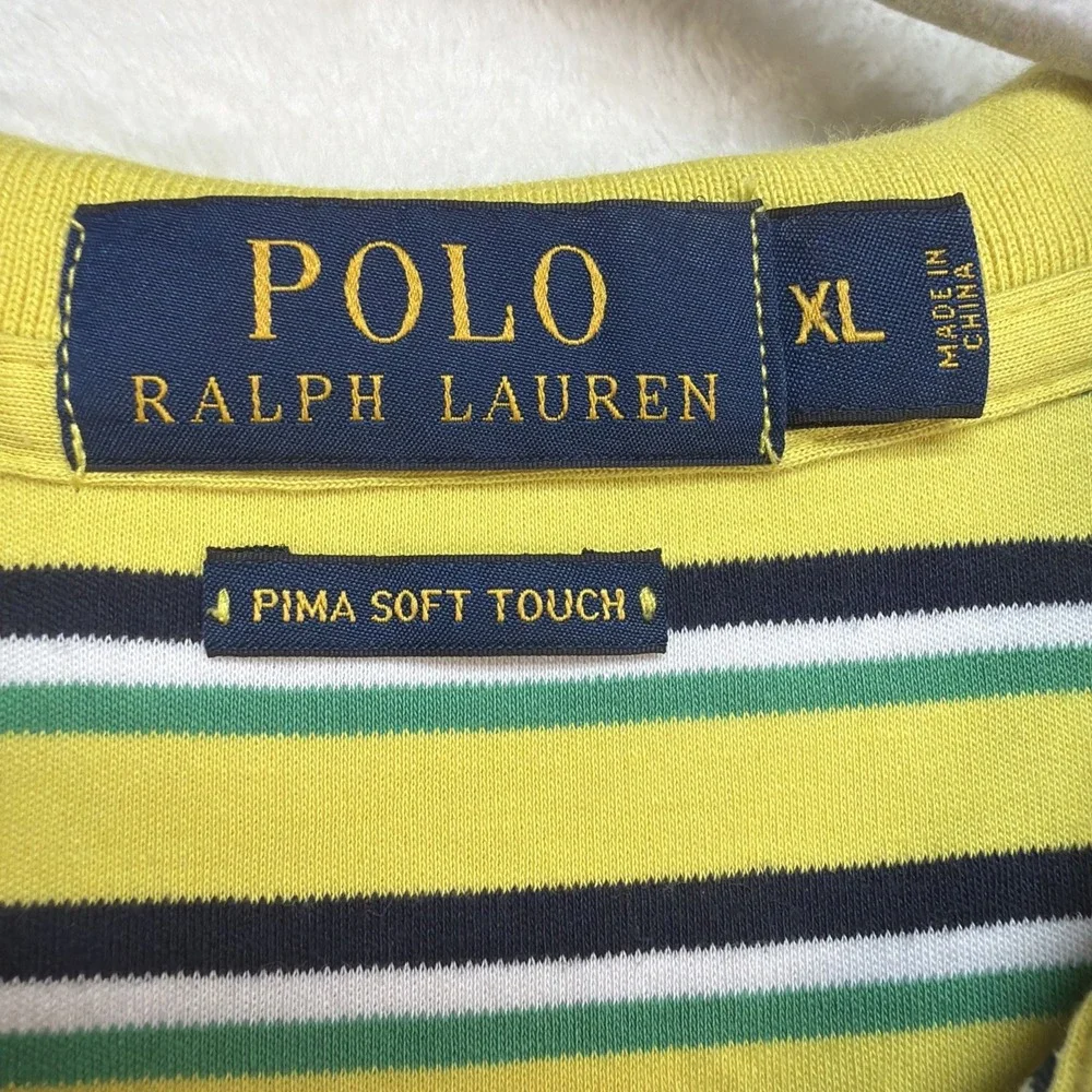 Polo Ralph Lauren‎ Striped Polo Shirt Pima Soft Touch Golf Pony Mens XL